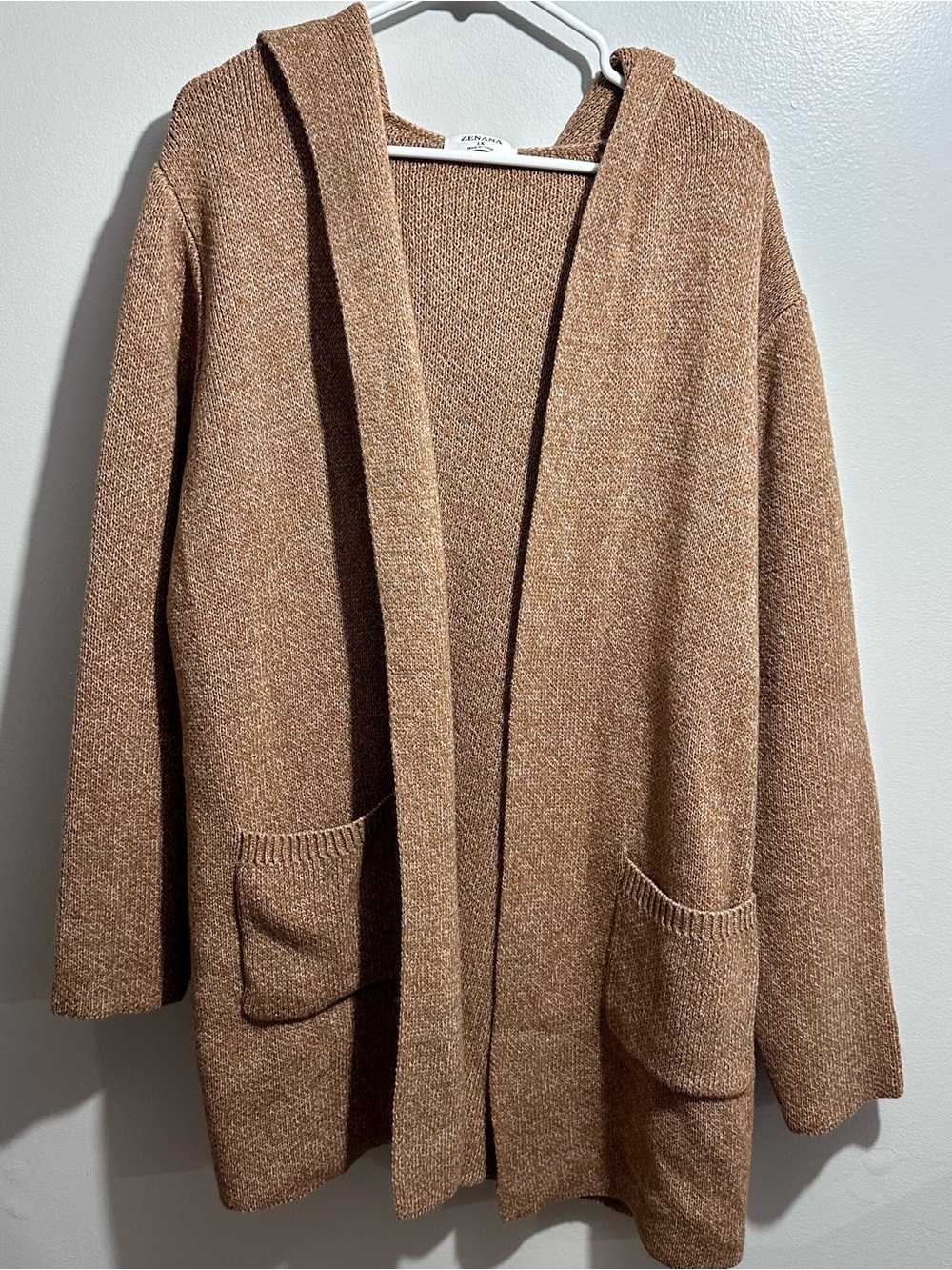 Zenana Outfitters Camel Open-Front Knit Cardigan Size 1X (R1)